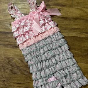 Pink & Grey W/Designs Romper